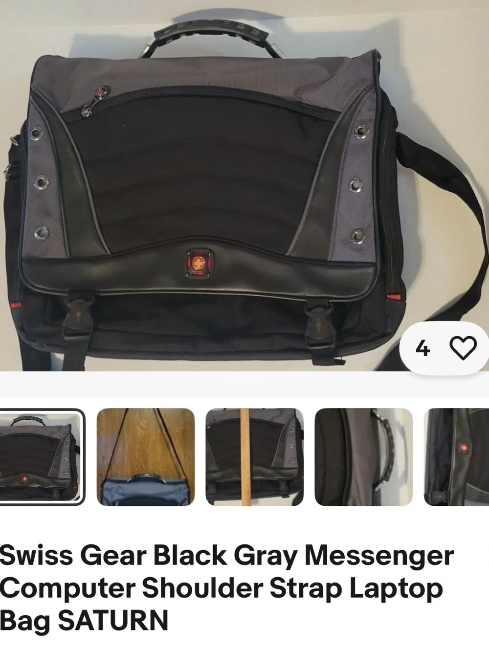 SwissGear Saturn Black and Gray Messenger Briefcase
